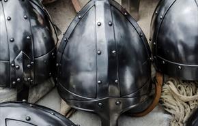 casgliad o helmedau Normanaidd / collection of Norman helmets